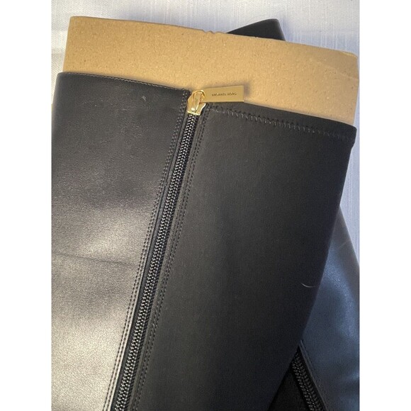 Michael Kors Finley Tall Black Leather Riding Boots Sz 7.5 Wide Shaft New - Picture 9 of 12